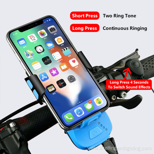 Multifunction 4In1 Bike Cycle Front Light Phone Holder